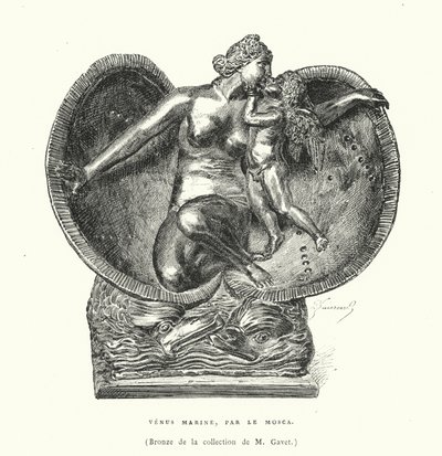 Brons föreställande Venus födelse, av Le Mosca (gravyr) av French School