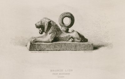 Bronslejon, från Khorsabad, Louvren (gravyr) av French School