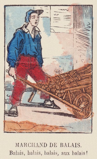 Broom återförsäljare. Kvastar, kvastar, kvastar, kvastar! , omkring 1819 (tryck) av French School