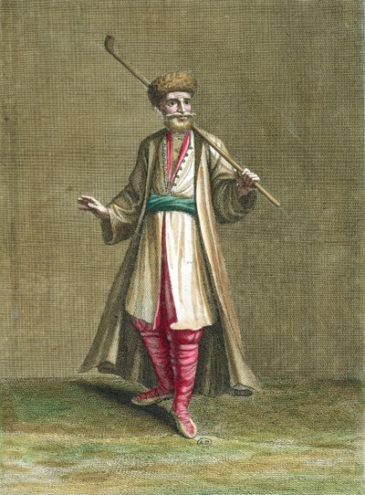 Bulgarisk kostym, illustration från Recueil de Costumes du Levant, 1707-8 av French School