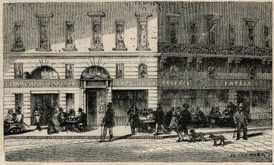 Cafe de la Regence på Place du Palais-Royal i Paris på 1800-talet - Gravyr i "Tableau-de-Paris" av Edmond Texier 1852 av French School