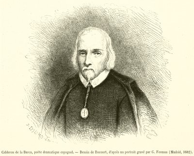 Calderon de la Barca, spansk dramatisk poet (gravyr) av French School