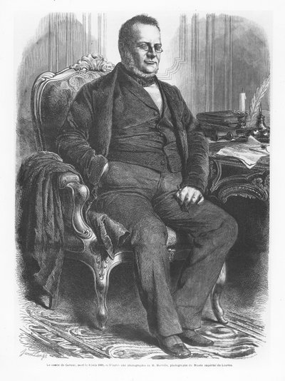 Camillo Benso, greve av Cavour (gravyr) av French School