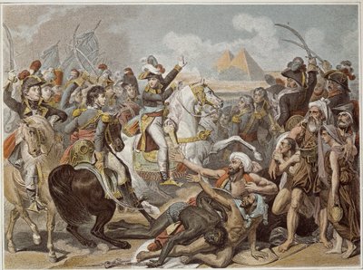 Kampanj (expedition) av Egypten (1798-1801): Napoleon i slaget vid pyramiderna (21 juli av French School