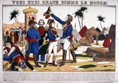 Kampanj (expedition) i Egypten (1798-1801) ledd av Napoleon Bonaparte 1799. Bild av Epinal av French School