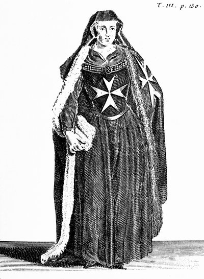 Kanoninna av Johannesorden av Jerusalem under Rhodian perioden, illustration från 