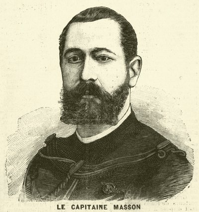 Kapten Pierre Masson, fransk soldat och upptäcktsresande (gravyr) av French School