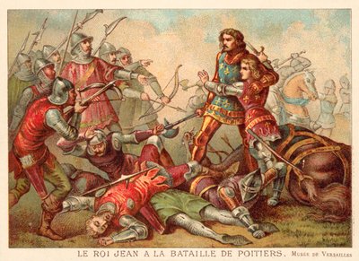 Tillfångatagandet av Johannes II av Frankrike i slaget vid Poitiers av French School