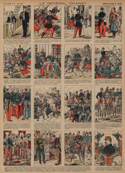 Karriär för den franske generalen Alfred Chanzy (färgad gravyr) av French School