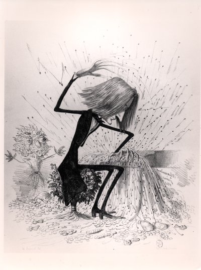Karikatyr föreställande Franz Liszt (1811-86) som spelar piano, 1845 av French School