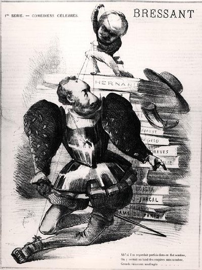 Karikatyr av Jean Baptiste Francois Bressant (1815-86) som Don Carlos i 