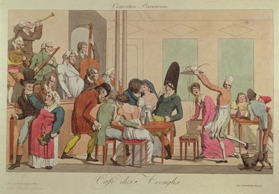 Karikatyr av Cafe des Aveugles, ca 1800 av French School