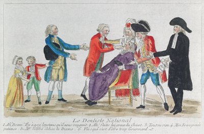 Karikatyr av nationaliseringen av kyrkans egendom i Frankrike under den franska revolutionen, 1792 av French School