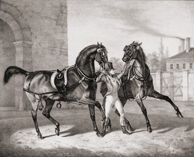 Vagnhästar för kungen av England, 1836 av French School