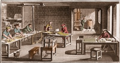 Cartier - Tillverkning av spelkort - "" The Grande Encyclopedia, eller Dictionnaire Raisonne des Sciences, des Arts et des Metiers"" (Encyclopedia or Dictionary of the Sciences, Arts and Professions) av Denis Diderot (1713-1784) och Jean d