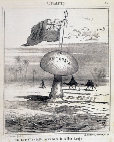 Tecknad film: Ny vegetation på Röda havet (brittisk svamp som koloniserar Egypten) - 1868-02-01 av French School