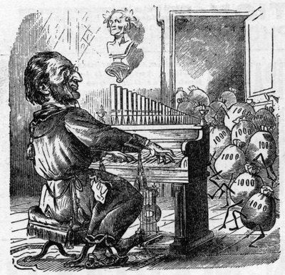 Tecknad av den tyske kompositören Richard Wagner (1813-1883) av French School