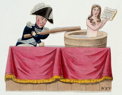 Tecknad serie föreställande kung Karl X (1757-1836) i form av guignols som förnekade den konstitutionella stadgan vid den tidpunkt då kungen avskaffade pressfriheten i juli 1830 (Saint Cloud förordningar). Gravyr omkring 1830. Paris, Musee Carnavalet av French School