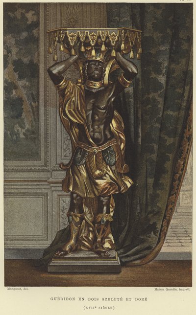 Sniden och förgylld träsockel, 1600-tal av French School