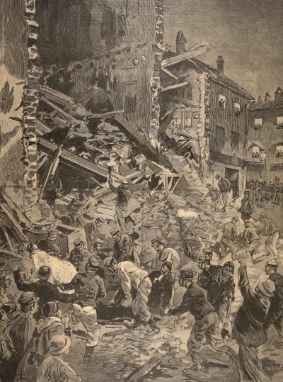 Catastrophe in Biot, illustration från Le Petit Journal: Supplement illustre, 1898 av French School