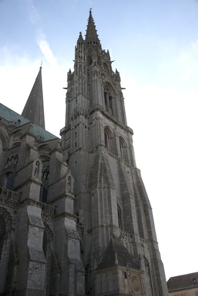 Cathedral of Chartres, norra fasaden med klockpaviljongen av French School