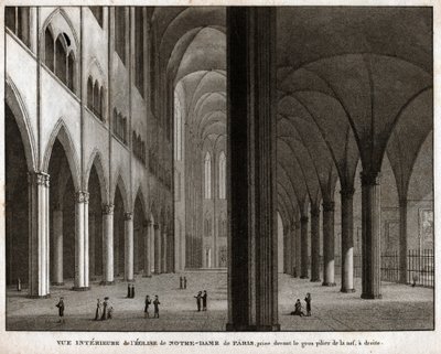 Notre-Dame de Paris katedral. (gravyr, ca 1850) av French School
