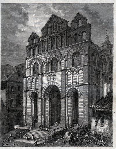 Vår Fru-katedralen av tillkännagivandet av Puy en Velay (Puy-en-Velay) - gravyr i "La France illustrée: geografi, historia, statistisk administration" av V.-A. Maltbrunt. 1884 av French School
