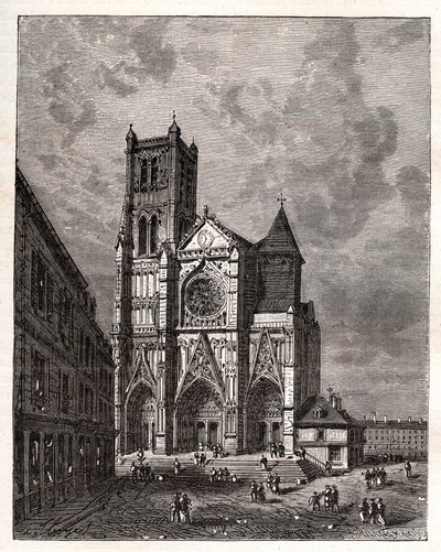 Cathedrale Saint-Etienne de Meaux - Seine-et-Marne - gravyr i "La France illustrée: geografi, historia, statistisk administration" av V.A. Malt-Brown. 1884 av French School