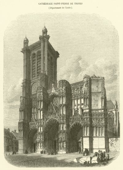 Saint-Pierre Cathedral of Troyes, Department of Aube (gravyr) av French School