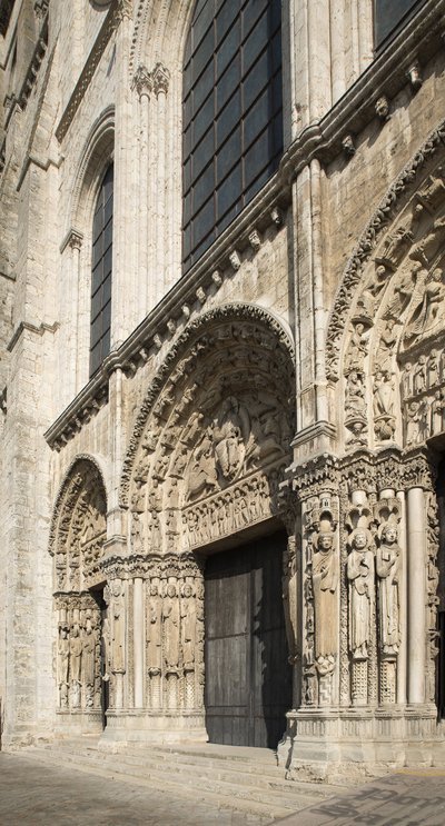 Cathedrale de chartres, portal kunglig fasad väster av French School