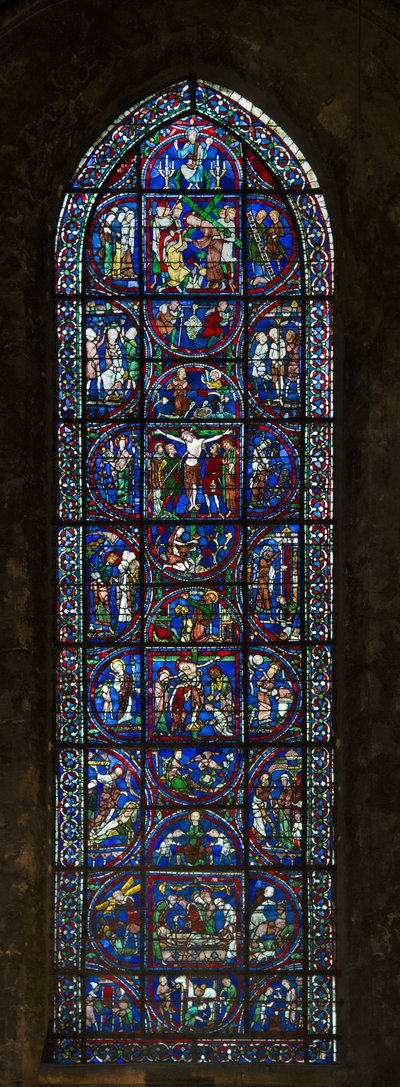 Cathedrale de chartres, målat glas: typologi passion av French School