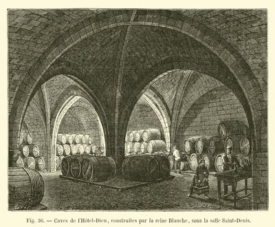 Källare på Hôtel-Dieu, byggd av drottning Blanche, under Saint-Denis-rummet av French School