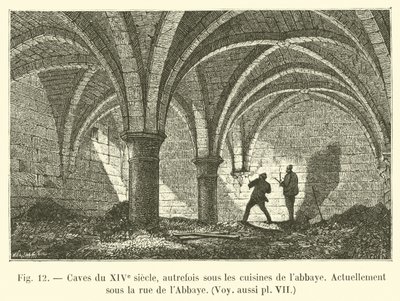 1300-talskällare, tidigare under klostrets kök, För närvarande under rue de l