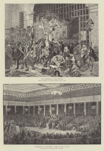 Hundraårsminnet av franska revolutionen (gravyr) av French School