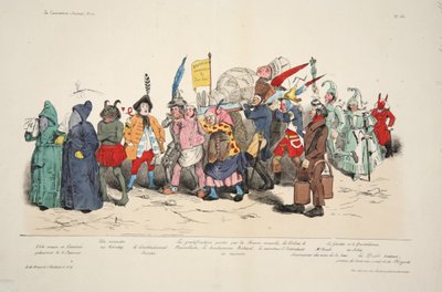 Politisk askceremoni, från La Caricature, pub. 1833 (handfärgad litografi) av French School