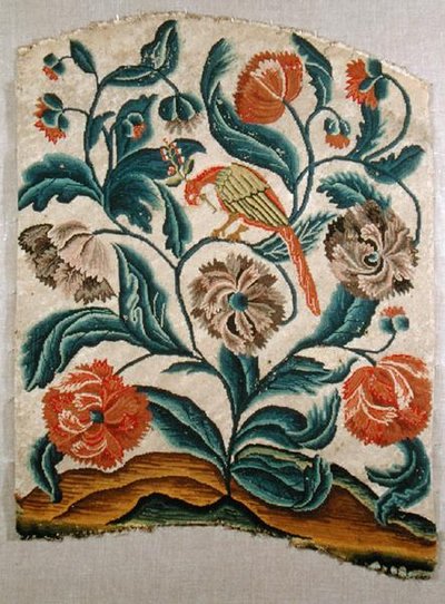 Stolsrygg, ca 1725-50 (broderi på duk) av French School