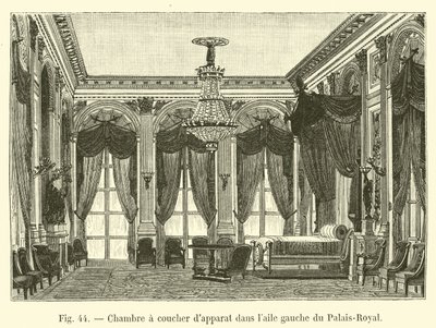Statligt sovrum i Palais-Royals vänstra flygel av French School