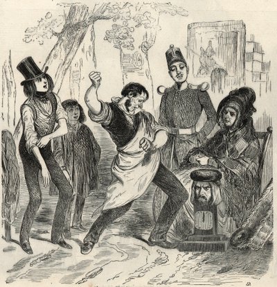 Champs-Elysees (Champs Elysees) - Dynamometer - Gravyr i "Tableau-de-Paris" av Edmond Texier 1852 av French School