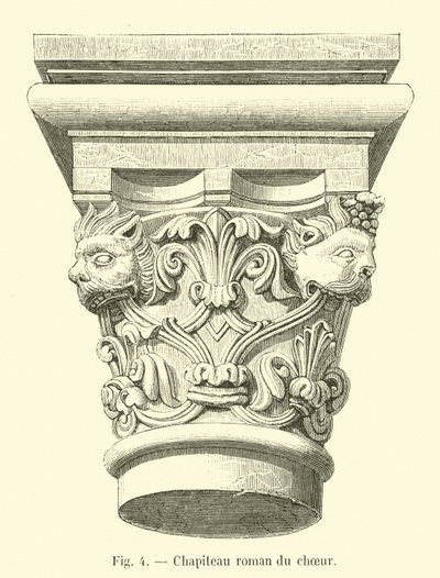 Romansk huvudstad i kören av French School