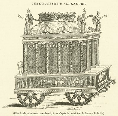 Alexander den stores begravningsvagn (gravyr) av French School