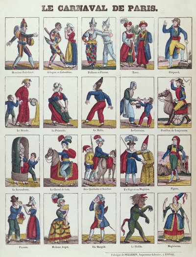 Karnevalen i Paris, ca 1840 av French School