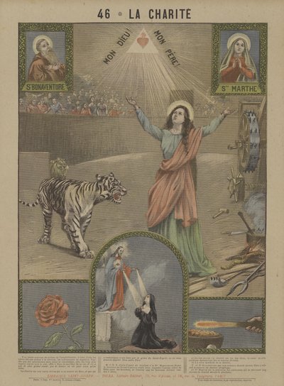 Välgörenhet (färg litho) av French School