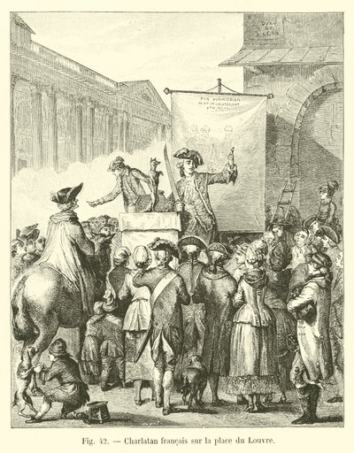 Fransk charlatan på Place du Louvren av French School