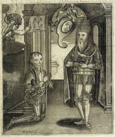 Karl den Store och greve Toulouse Torsin (eller Chorson) - i "History of the Counts of Toulouse" av Guillaume de Catel, Toulouse av French School
