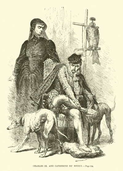 Charles IX och Catherine de Medici av French School