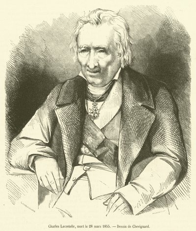 Charles Lacretelle, död 28 mars 1855 (gravyr) av French School