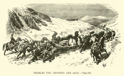 Karl VIII korsar Alperna av French School