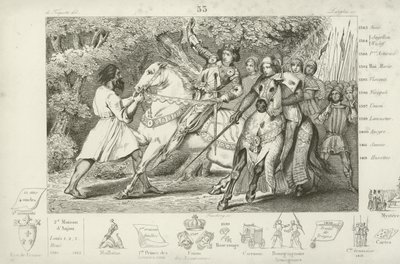 Karl VI av Frankrike varnas för ett bakhåll i skogen nära Angers, 1392 av French School