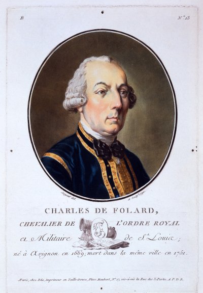 Charles de Folard, från Portraits of Great Men, Illustrious Women, and Memorable Subjects of France, publicerad 1787-92 av French School