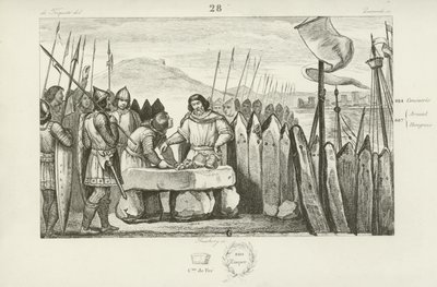 Karl den tjocke betalar vikingarna 700 silverpengar för att överge belägringen av Paris, 886 av French School